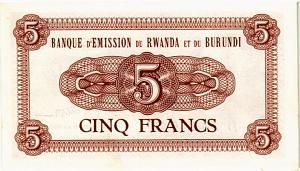 РУАНДА - БУРУНДИ 5 ФРАНКОВ 2