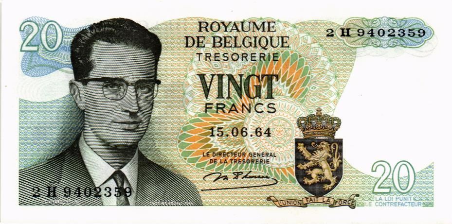 БЕЛЬГИЯ 20 ФРАНКОВ 1