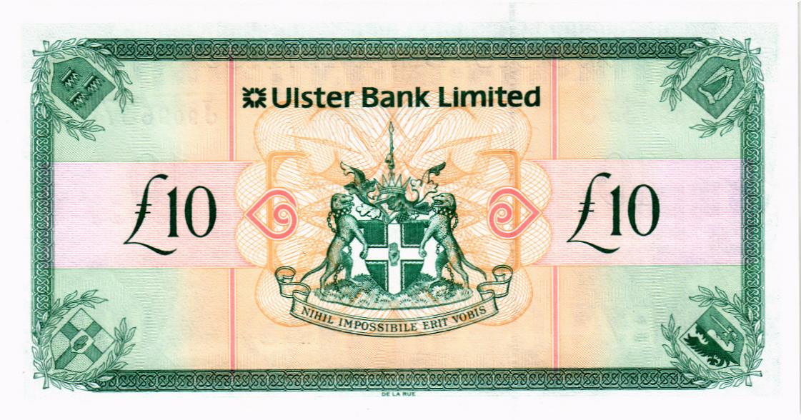 СЕВЕРНАЯ ИРЛАНДИЯ 10 ФУНТОВ (ULSTER BANK) 2