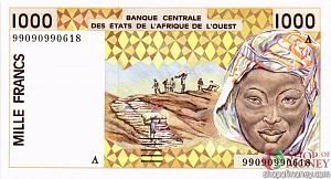 КОТ-Д'ИВУАР 1000 ФРАНКОВ 1