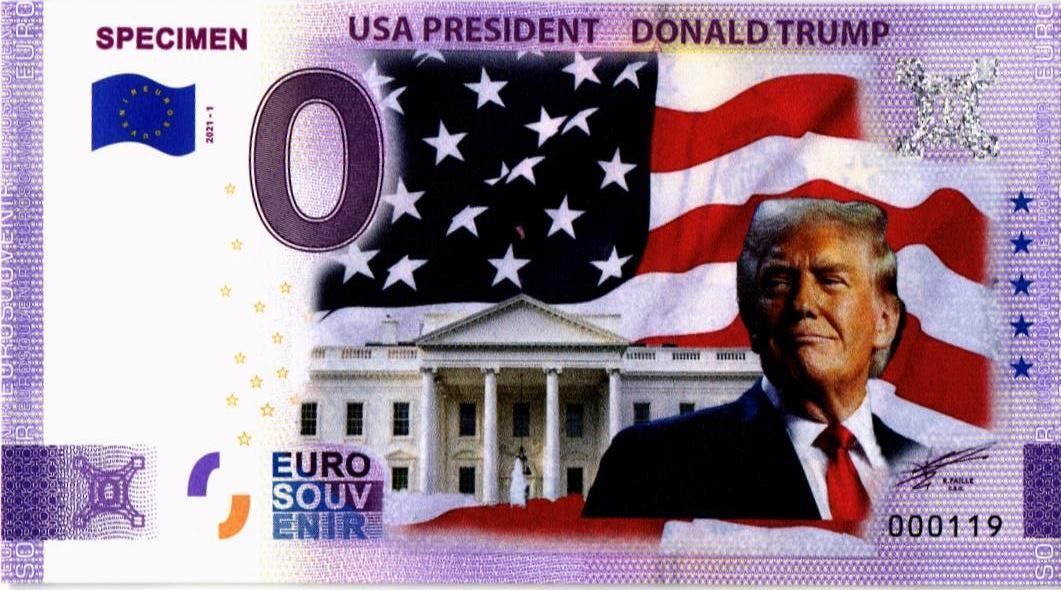 USA PRESIDENT DONALD TRUMP (SPECIMEN) 0 ЕВРО 1
