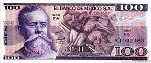 МЕКСИКА 100 ПЕСО (-FW- СЕРИЯ) 1