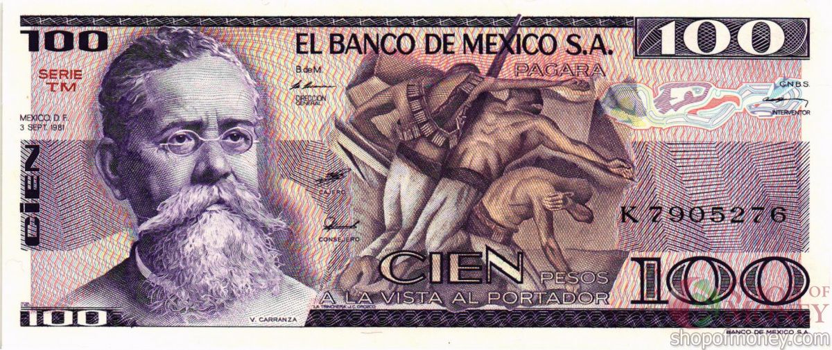 МЕКСИКА 100 ПЕСО (-TM- СЕРИЯ) 1