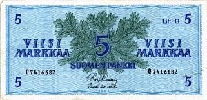 ФИНЛЯНДИЯ 5 МАРОК (Litt. B) 1