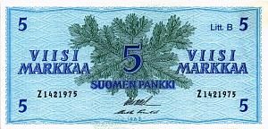 ФИНЛЯНДИЯ 5 МАРОК (Litt. B) 1