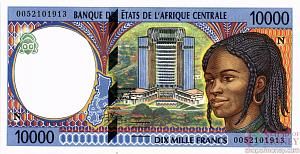ГОСУДАРСТВА ЦЕНТРАЛЬНОЙ АФРИКИ (ЭКВАТОРИАЛЬНАЯ ГВИНЕЯ) 10000 ФРАНКОВ 1