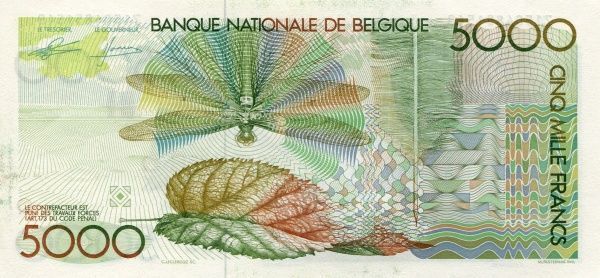 БЕЛЬГИЯ 5000 ФРАНКОВ 2