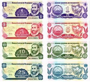 НИКАРАГУА НАБОР 1-5-10-25 ЦЕНТАВО 2