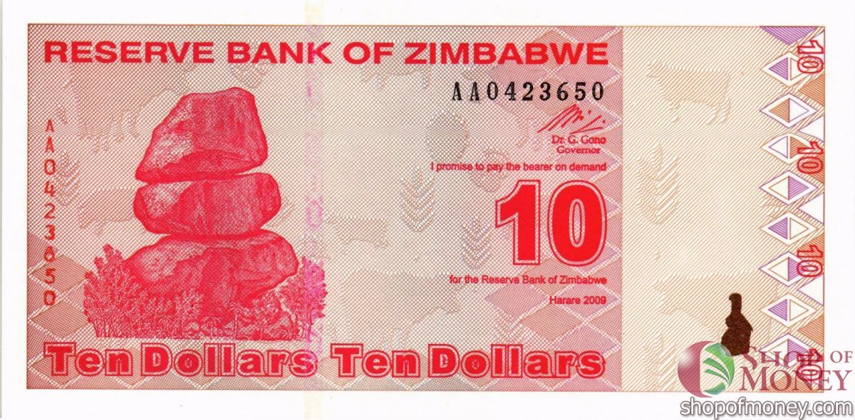 ЗИМБАБВЕ 10 ДОЛЛАРОВ 1