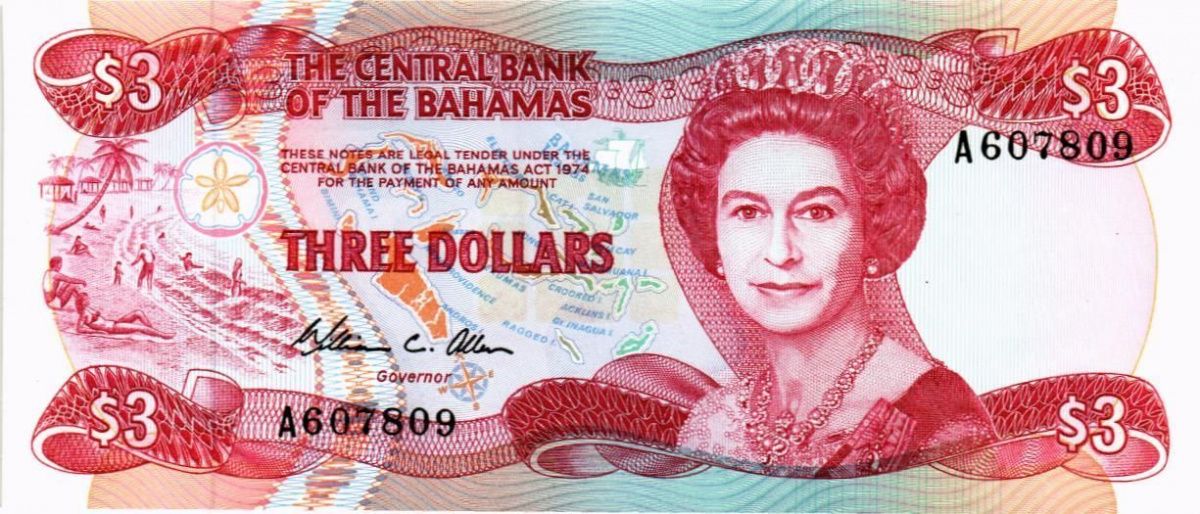 БАГАМСКИЕ ОСТРОВА 3 ДОЛЛАРА 1