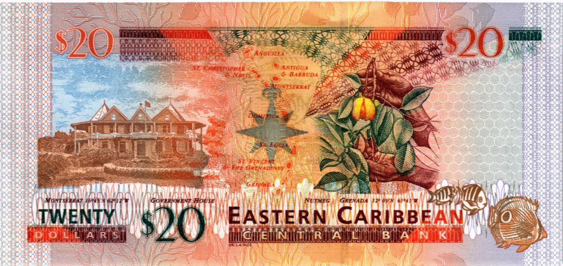 ВОСТОЧНЫЕ КАРИБЫ 20 ДОЛЛАРОВ (A - АНТИГУА) 2