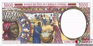 ГОСУДАРСТВА ЦЕНТРАЛЬНОЙ АФРИКИ (-N-ЭКВАТОРИАЛЬНАЯ ГВИНЕЯ) 5000 ФРАНКОВ 2