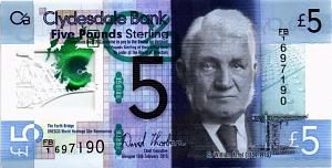 ШОТЛАНДИЯ 5 ФУНТОВ (CLYDESDALE BANK) 1