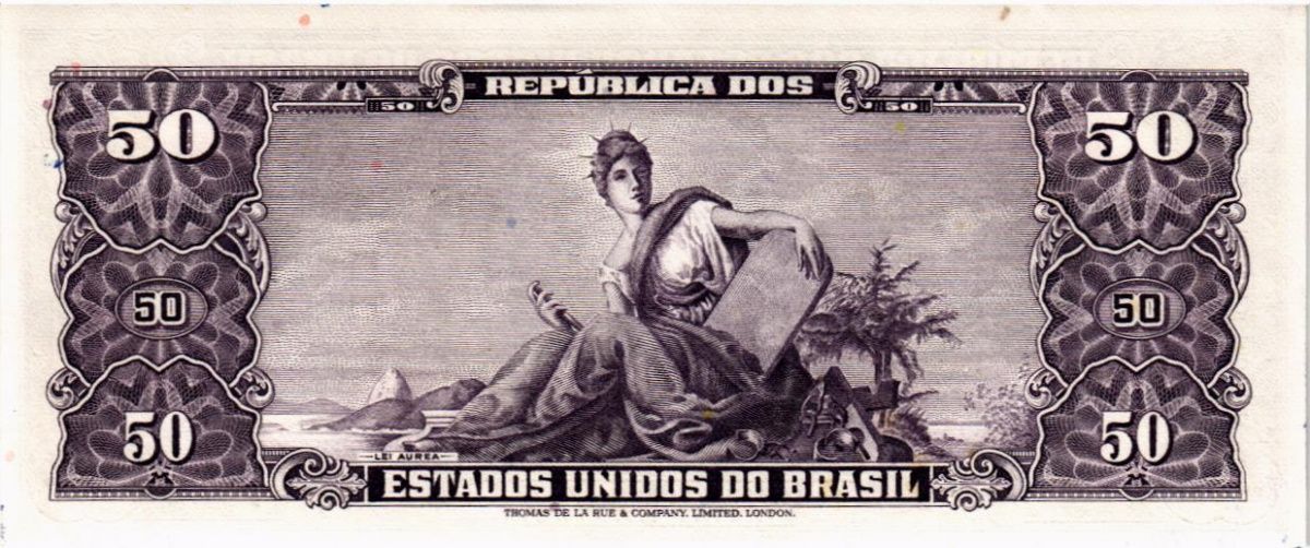 БРАЗИЛИЯ 50 СЕНТАВО (НАДПЕЧАТКА) 2