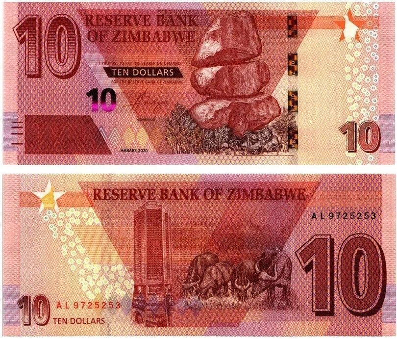 ЗИМБАБВЕ НАБОР 2 5 10 20 50 100 ДОЛЛАРОВ 6