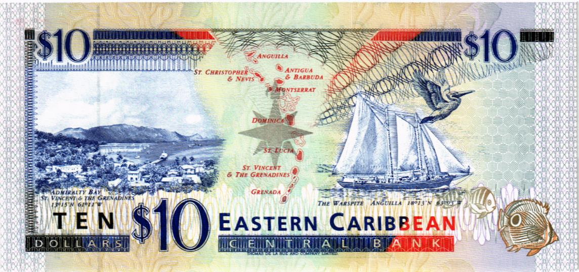 ВОСТОЧНЫЕ КАРИБЫ 10 ДОЛЛАРОВ (K - СЕНТ КИТС) 2