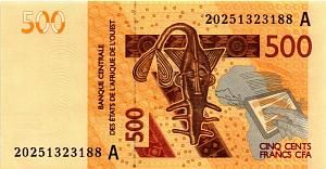 WAS - КОТ-Д'ИВУАР 500 ФРАНКОВ (A) 1