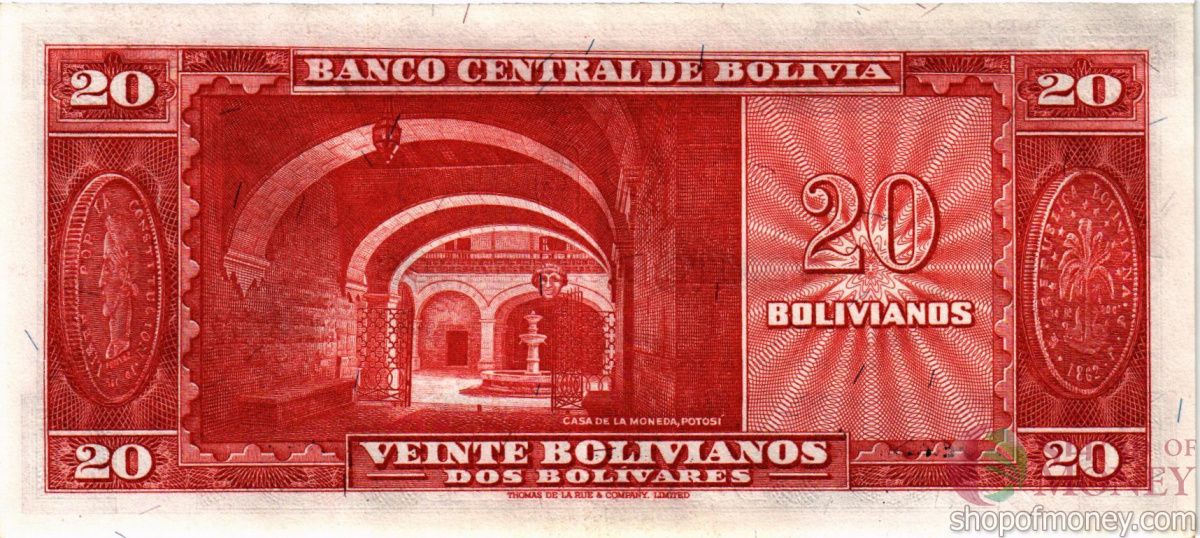 БОЛИВИЯ 20 БОЛИВИАНО 2
