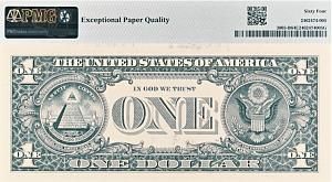 США 1 ДОЛЛАР (B - НЬЮ-ЙОРК - PMG - ГРЕЙД 64) #B02826780D 2