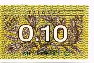 ЛИТВА 0,1 ТАЛОНАС 1