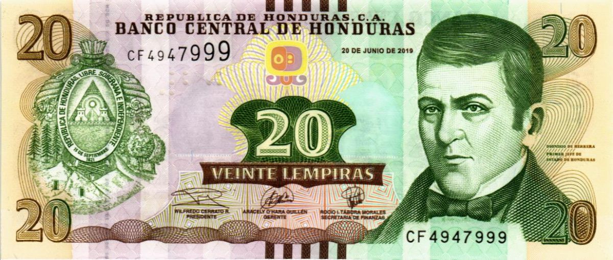 ГОНДУРАС 20 ЛЕМПИР 1
