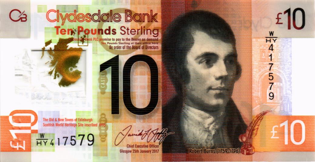 ШОТЛАНДИЯ 10 ФУНТОВ (CLYDESDALE BANK) 1
