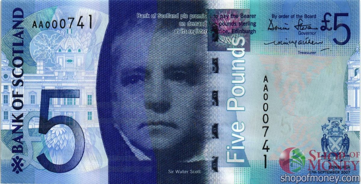 ШОТЛАНДИЯ 5 ФУНТОВ (-AA-СЕРИЯ) 1
