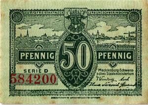 ГЕРМАНИЯ 50 ПФЕННИГОВ (НОТГЕЛЬД) 1