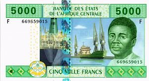 CAS - ЭКВАТОРИАЛЬНАЯ ГВИНЕЯ 5000 ФРАНКОВ (F) 1