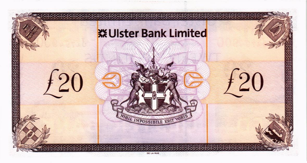 СЕВЕРНАЯ ИРЛАНДИЯ 20 ФУНТОВ (ULSTER BANK) 2