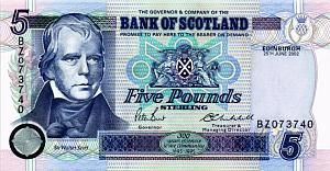 ШОТЛАНДИЯ 5 ФУНТОВ (BANK OF SCOTLAND) 1