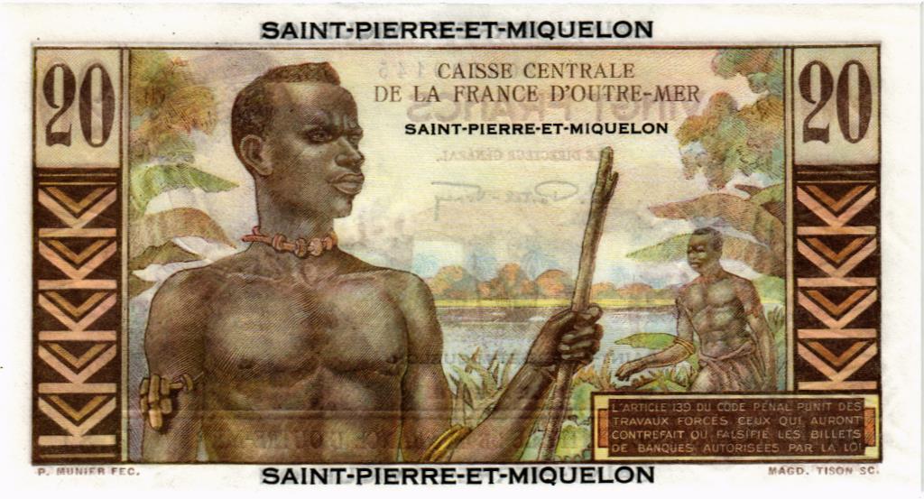 СЕН-ПЬЕР И МИКЕЛОН 20 ФРАНКОВ 2