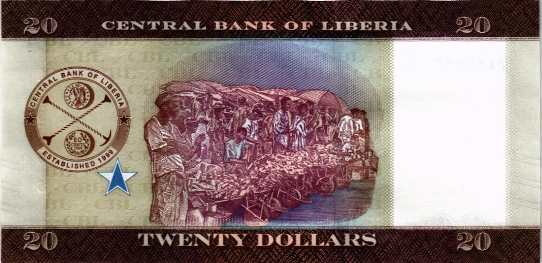 ЛИБЕРИЯ 20 ДОЛЛАРОВ 2