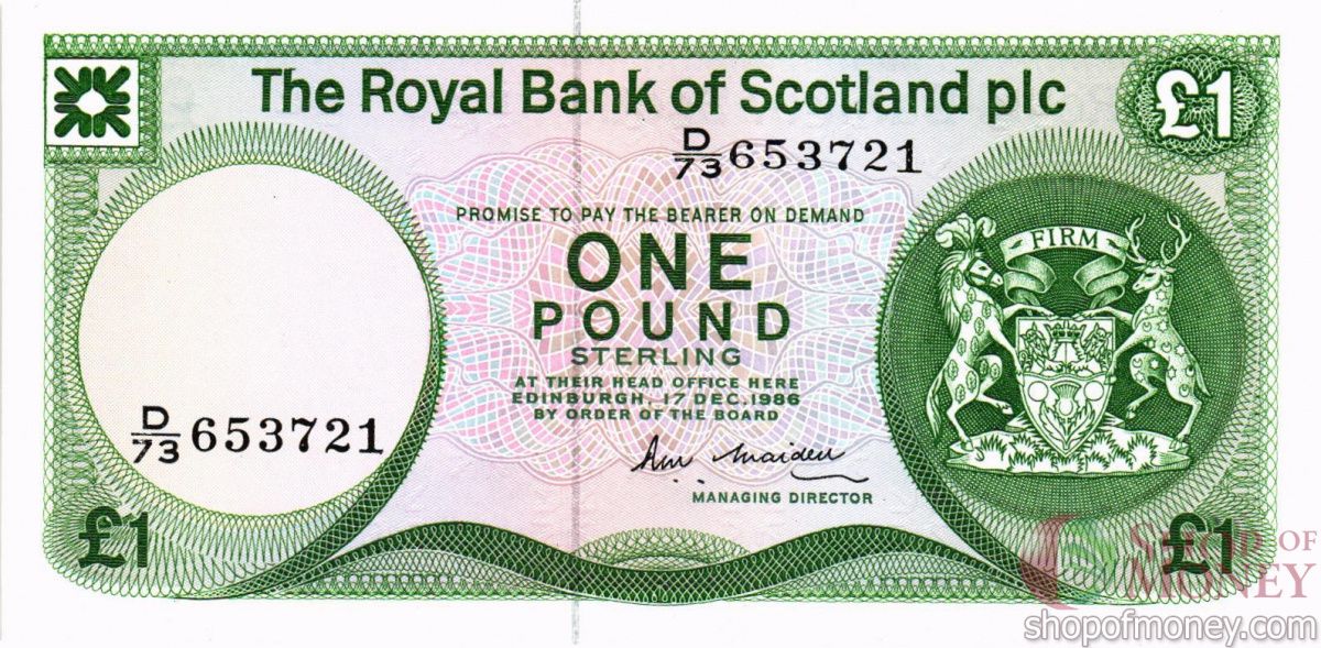 ШОТЛАНДИЯ 1 ФУНТ (17.12.1986) 1