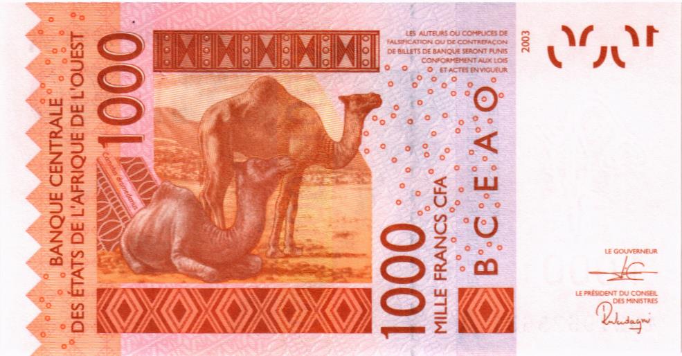 WAS - КОТ-Д'ИВУАР 1000 ФРАНКОВ (A) 2